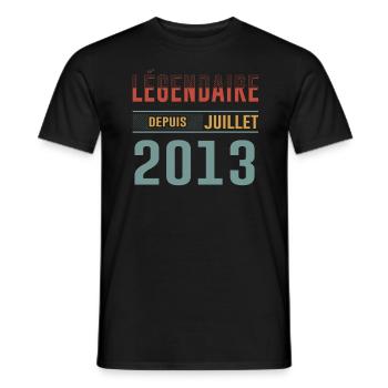 Juillet 2013 Anniversaire Idée Cadeau Vintage - T-shirt homme - noir - Devant - AI Model Male 178 light (178cm)