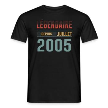 Juillet 2005 Anniversaire Idée Cadeau Vintage - T-shirt homme - noir - Devant - AI Model Male 178 light (178cm)