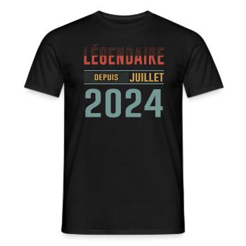 Légendaire Depuis Juillet 2024 Anniversaire Cadeau - T-shirt homme - noir - Devant - AI Model Male 178 light (178cm)