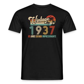 Anniversaire Vintage Idée Cadeau D Anniversaire 85 - T-shirt homme - noir - Devant - AI Model Male 178 light (178cm)