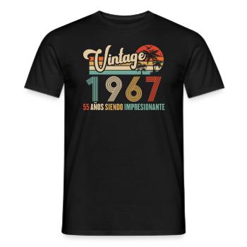 Anniversaire Vintage Idée Cadeau D Anniversaire 55 - T-shirt homme - noir - Devant - AI Model Male 178 light (178cm)