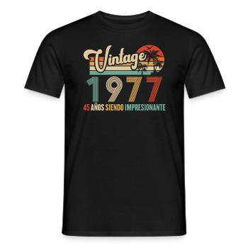 Anniversaire Vintage Idée Cadeau D Anniversaire 45 - T-shirt homme - noir - Devant - AI Model Male 178 light (178cm)
