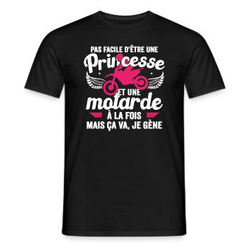 Moto Vélo Anniversaire Motocross Femme Idée Cadeau - T-shirt homme - noir - Devant - AI Model Male 178 light (178cm)