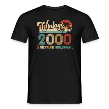 Anniversaire Vintage Idée Cadeau D Anniversaire 22 - T-shirt homme - noir - Devant - AI Model Male 178 light (178cm)
