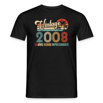 Anniversaire Vintage Idée Cadeau D Anniversaire 14 - T-shirt homme - noir - Devant - AI Model Male 178 light (178cm)