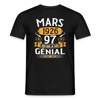 Mars 1926 97 Ans Que Je Suis Génial Anniversaire - T-shirt homme - noir - Devant - AI Model Male 178 light (178cm)