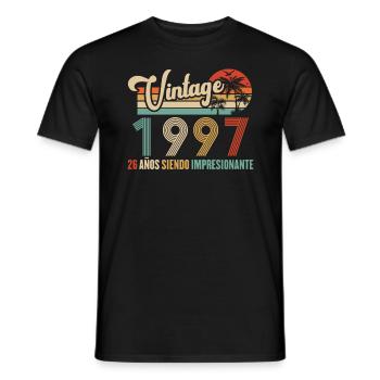 Anniversaire Vintage Idée Cadeau D Anniversaire 26 - T-shirt homme - noir - Devant - AI Model Male 178 light (178cm)