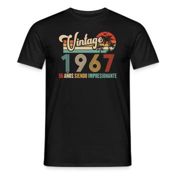 Anniversaire Vintage Idée Cadeau D Anniversaire 56 - T-shirt homme - noir - Devant - AI Model Male 178 light (178cm)