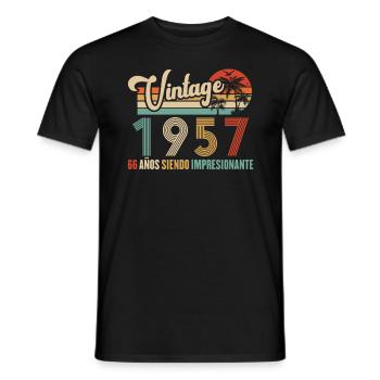 Anniversaire Vintage Idée Cadeau D Anniversaire 66 - T-shirt homme - noir - Devant - AI Model Male 178 light (178cm)