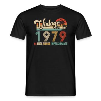 Anniversaire Vintage Idée Cadeau D Anniversaire 44 - T-shirt homme - noir - Devant - AI Model Male 178 light (178cm)