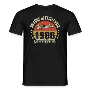 36 Ans D'excellence Septembre 1986 Édition Limitée - T-shirt homme - noir - Devant - AI Model Male 178 light (178cm)