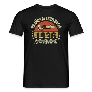 86 Ans D'excellence Septembre 1936 Édition Limitée - T-shirt homme - noir - Devant - AI Model Male 178 light (178cm)