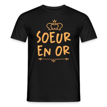 Soeur En Or - T-shirt homme - noir - Devant - AI Model Male 178 light (178cm)