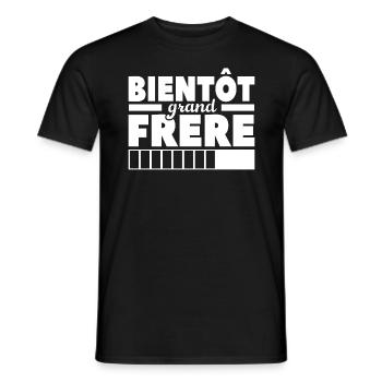 Bientôt Grand-frère - T-shirt homme - noir - Devant - AI Model Male 178 light (178cm)