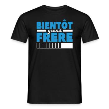 Bientôt Grand-frère - T-shirt homme - noir - Devant - AI Model Male 178 light (178cm)