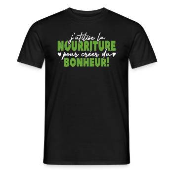 J'utilise La Nourriture Pour Créer Du Bonheur - T-shirt homme - noir - Devant - AI Model Male 178 light (178cm)