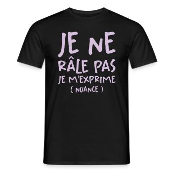 Je Ne Râle Pas Je M'exprime - T-shirt homme - noir - Devant - AI Model Male 178 light (178cm)
