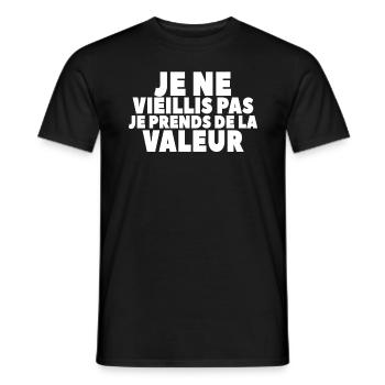 Je Ne Vieillis Pas Je Prends De La Valeur - T-shirt homme - noir - Devant - AI Model Male 178 light (178cm)