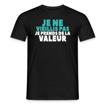 Je Ne Vieillis Pas Je Prends De La Valeur - T-shirt homme - noir - Devant - AI Model Male 178 light (178cm)