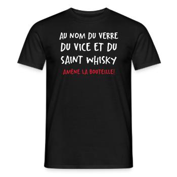 Au Nom Du Verre Du Vice Et Du Saint Whisky - T-shirt homme - noir - Devant - AI Model Male 178 light (178cm)