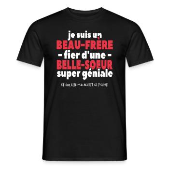 Je Suis Un Beau-père Fier D'une Belle Soeur - T-shirt homme - noir - Devant - AI Model Male 178 light (178cm)