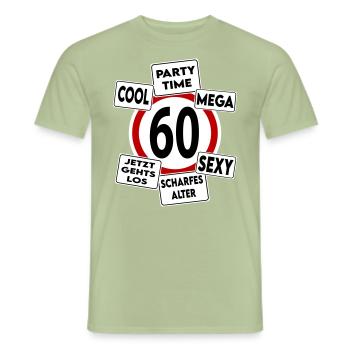 Geburtstag 60 Mega Cool Sexy Party Stark - Männer T-Shirt - Sage - Vorne - AI Model Male 178 light (178cm)