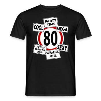 Geburtstag 80 Mega Cool Sexy Party Stark - Männer T-Shirt - Schwarz - Vorne - AI Model Male 178 light (178cm)