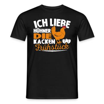 Ich Liebe Hühner Die Kacken Frühstück - Männer T-Shirt - Schwarz - Vorne - AI Model Male 178 light (178cm)