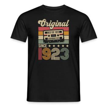 Vintage Geburtstag Original Geschenkidee 1923 - Männer T-Shirt - Schwarz - Vorne - AI Model Male 178 light (178cm)