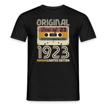 Vintage Geburtstag Original Geschenkidee 1923 - Männer T-Shirt - Schwarz - Vorne - AI Model Male 178 light (178cm)