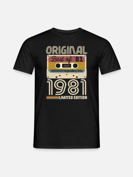 Anniversaire Vintage Idée Cadeau Original 1981 - T-shirt homme - noir
