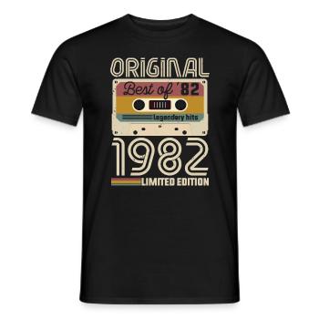 Vintage Geburtstag Original Geschenkidee 1982 - Männer T-Shirt - Schwarz - Vorne - AI Model Male 178 light (178cm)
