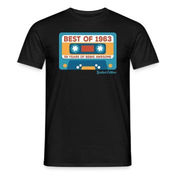 1963 Vintage Vintage Retro Geburtstagsgeschenk - Männer T-Shirt - Schwarz - Vorne - AI Model Male 178 light (178cm)