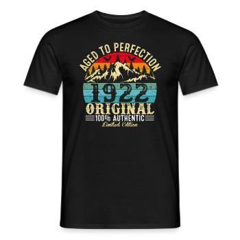 Aged to perfection 1922 Original - Men's T-Shirt - black - Front - AI Model Male 178 light (178cm)