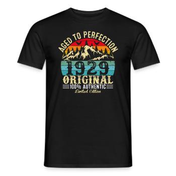 Perfekt gealtert 1929 Original - Männer T-Shirt - Schwarz - Vorne - AI Model Male 178 light (178cm)