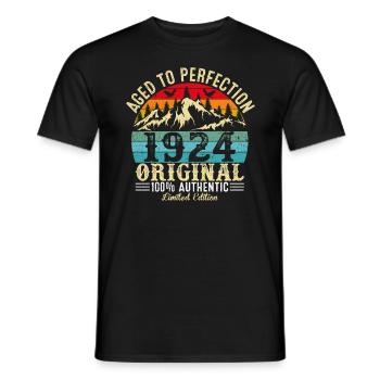 Perfekt gealtert 1924 Original - Männer T-Shirt - Schwarz - Vorne - AI Model Male 178 light (178cm)