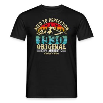 Aged to perfection 1930 Original - Men's T-Shirt - black - Front - AI Model Male 178 light (178cm)