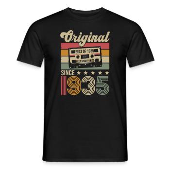 Anniversaire Vintage Idée Cadeau Original 1935 - T-shirt homme - noir - Devant - AI Model Male 178 light (178cm)
