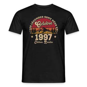 Les Légendes Sont Nées En Octobre 1997 - T-shirt homme - noir - Devant - AI Model Male 178 light (178cm)