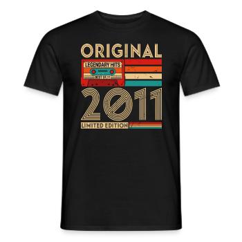 Original Vintage Geburtstag Geschenkidee 2011 - Männer T-Shirt - Schwarz - Vorne - AI Model Male 178 light (178cm)