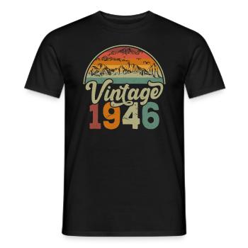 Jahrgang 1946 - Männer T-Shirt - Schwarz - Vorne - AI Model Male 178 light (178cm)