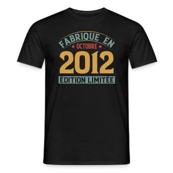 Hergestellt im Oktober 2012 limitierte Auflage - Männer T-Shirt - Schwarz - Vorne - AI Model Male 178 light (178cm)