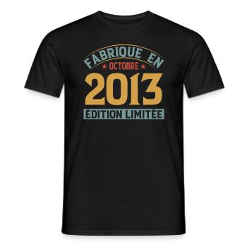 Hergestellt im Oktober 2013 limitierte Auflage - Männer T-Shirt - Schwarz - Vorne - AI Model Male 178 light (178cm)
