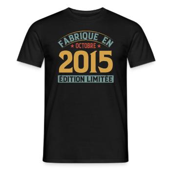 Made in October 2015 limited edition - Men's T-Shirt - black - Front - AI Model Male 178 light (178cm)
