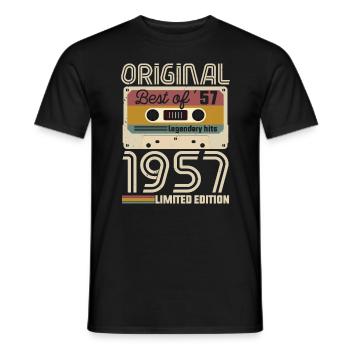 Vintage Geburtstag Original Geschenkidee 1957 - Männer T-Shirt - Schwarz - Vorne - AI Model Male 178 light (178cm)
