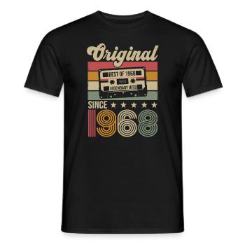 Anniversaire Vintage Idée Cadeau Original 1968 - T-shirt homme - noir - Devant - AI Model Male 178 light (178cm)