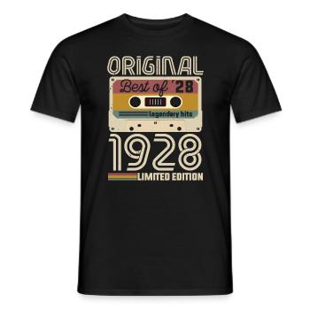 Anniversaire Vintage Idée Cadeau Original 1928 - T-shirt homme - noir - Devant - AI Model Male 178 light (178cm)