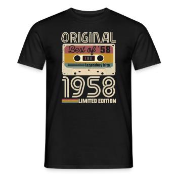Vintage Geburtstag Original Geschenkidee 1958 - Männer T-Shirt - Schwarz - Vorne - AI Model Male 178 light (178cm)