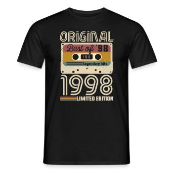 Vintage Geburtstag Original Geschenkidee 1998 - Männer T-Shirt - Schwarz - Vorne - AI Model Male 178 light (178cm)