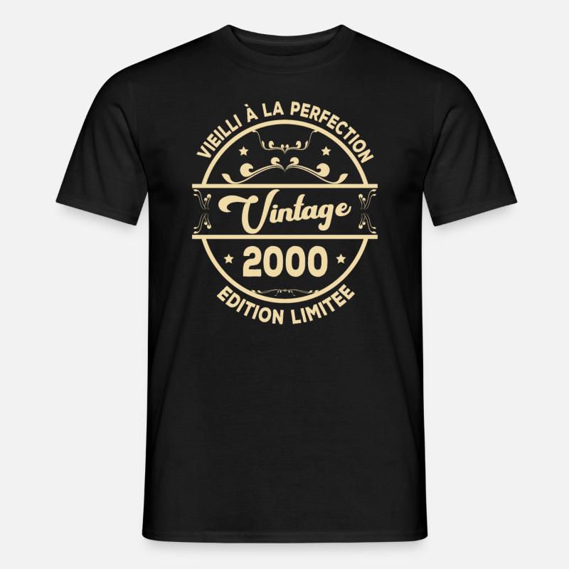 Vintage 2000 Idée Cadeau D Anniversaire Rétro 2000 - T-shirt homme - noir